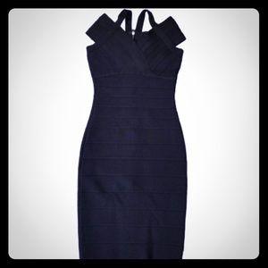 HERVE LEGER Small Black Bandage Wrap Dress